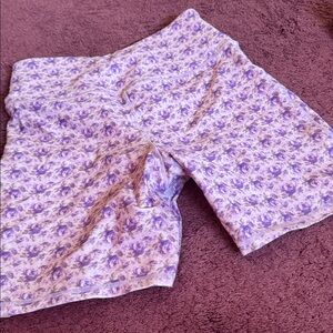 LoveShackFancy lavender athletic workout shorts- L
